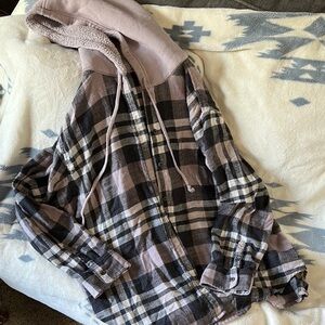 American Eagle Outfitters hooded flannel